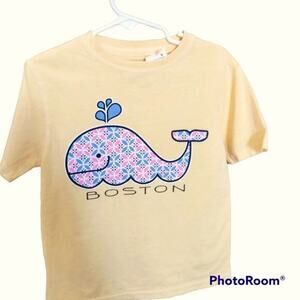 Boston Whale Short Sleeve T-Shirt‎ Yellow Youth Girls Size XS
